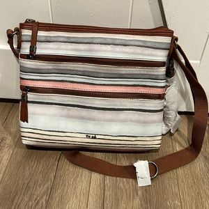 NWT The Sak Reseda Harmony Stripe Double Zip Crossbody